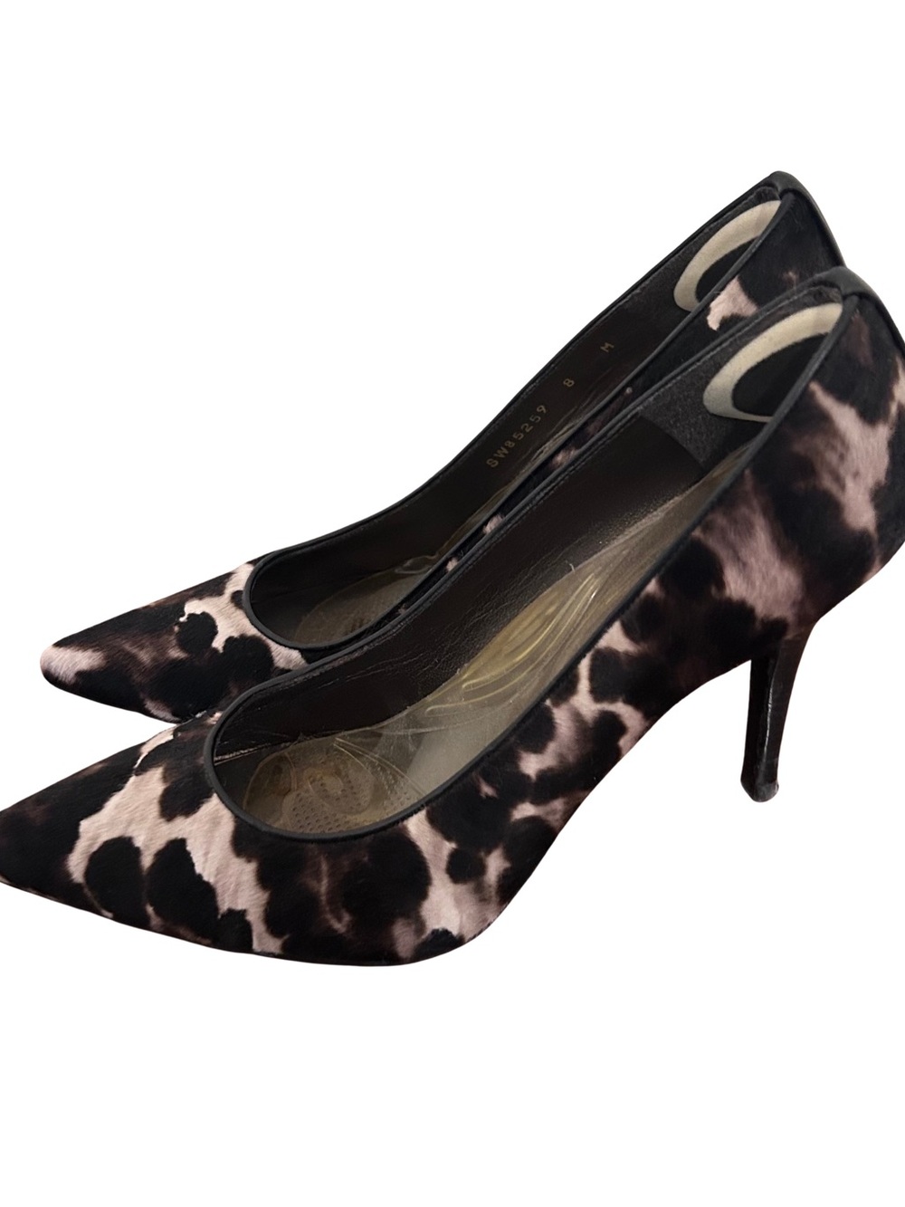❤️MAKE OFFER❤️ Stuart Weitzman Leopard Animal Print Pointed Toe Heels Size 8 - Picture 9 of 9
